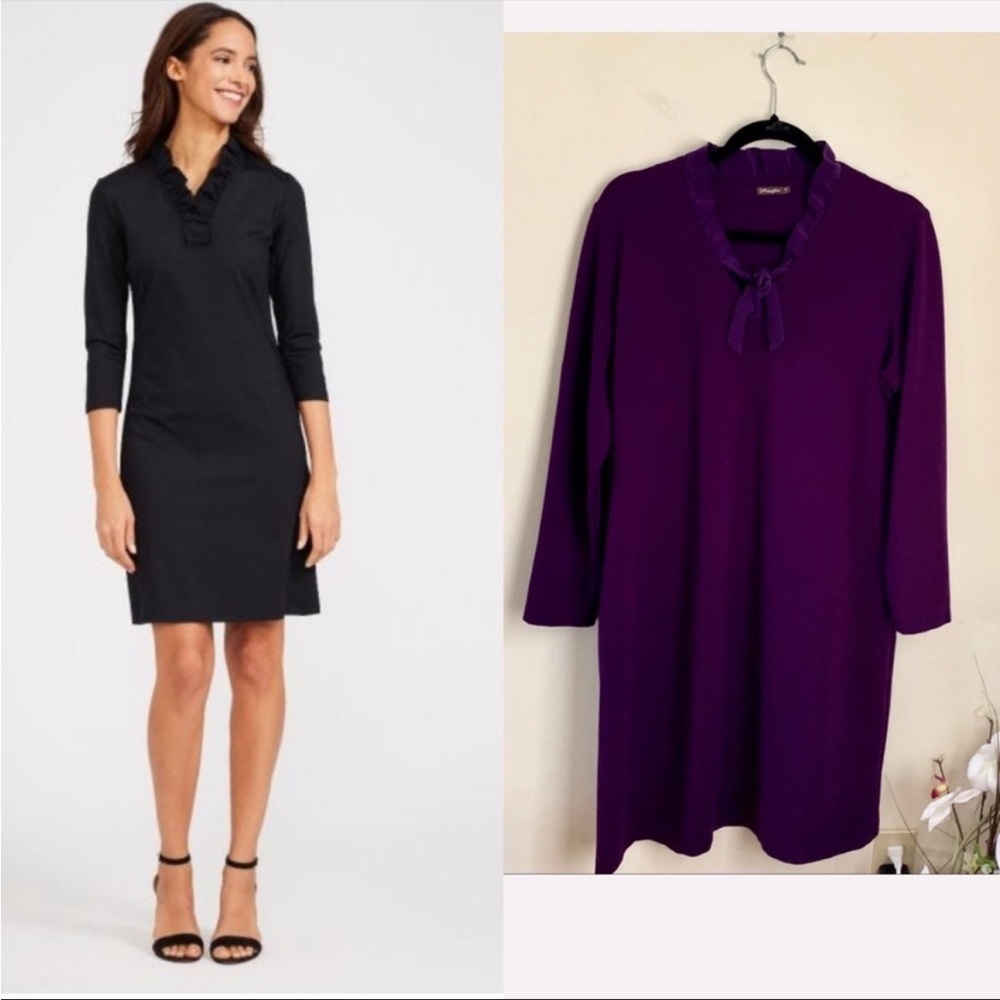 J. McLaughlin Durham Ruffle Neck Tie Dress